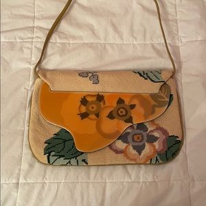 Vintage 80s Patricia Smith Hand painted Moon Bag